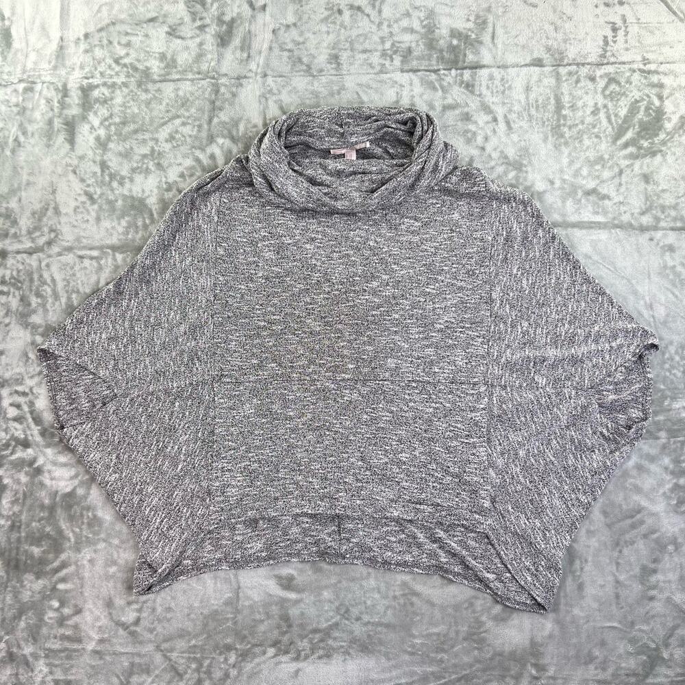 Forever21 Contemporary Cowl Neck Lightweight Knit Poncho Womens Size S Gray